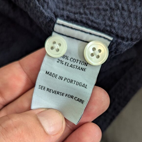 PORTUGUESE FLANNEL - Seersucker short sleeve shirt - Sz L - Picture 6 of 6